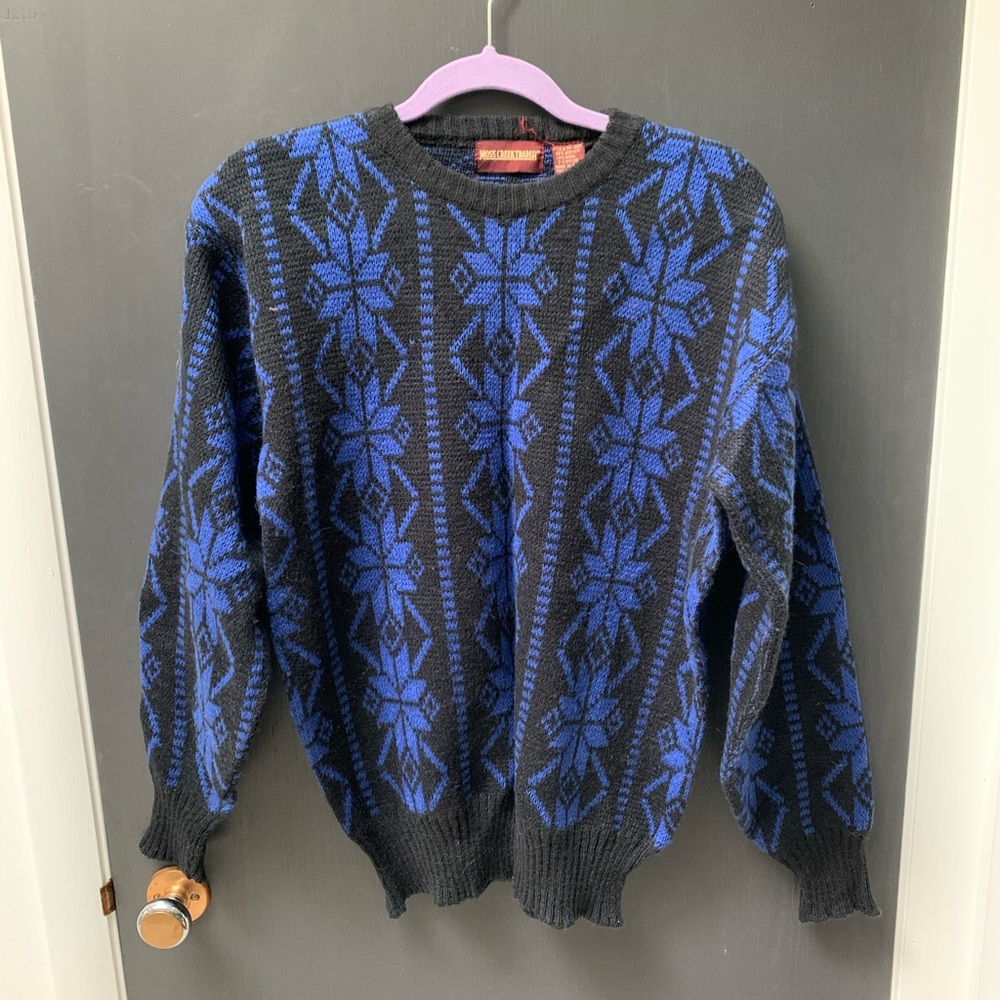 Vintage Moss Creek Trader Snowflake Sweater Size M/Tall